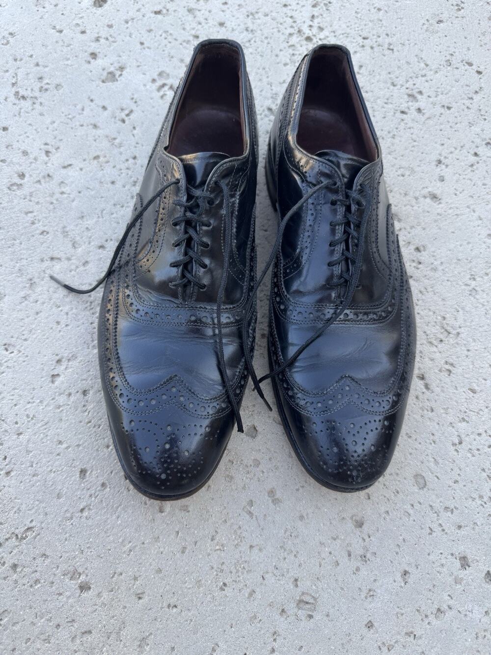 Allen Edmonds McAllister 13 D Black Leather Wingtip Brogue Oxford Shoes USA